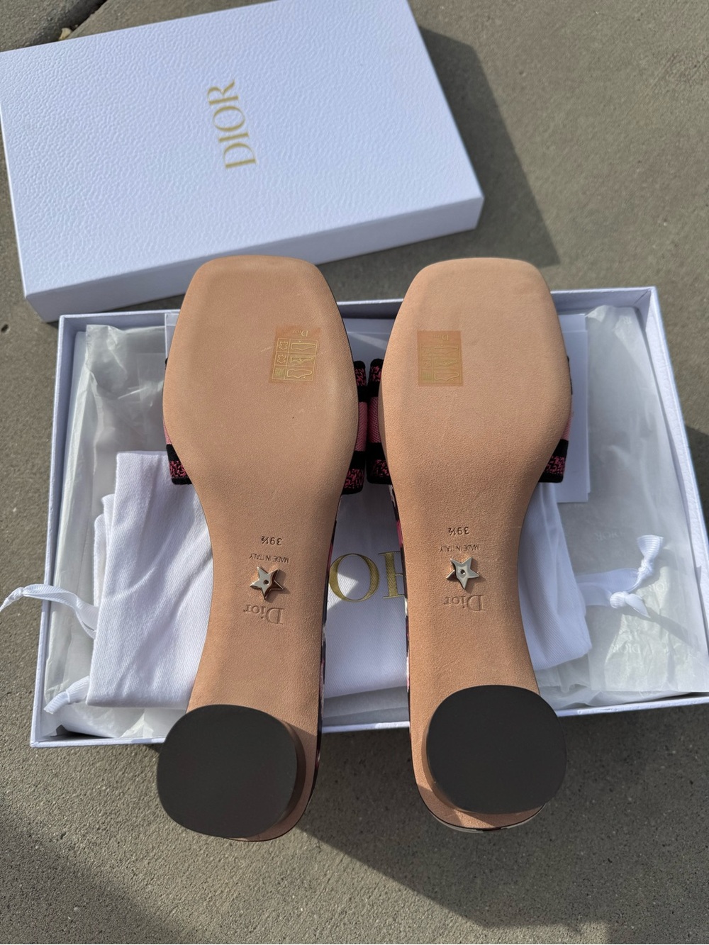 NIB Dior Dway Heeled Slide Sandals – Mizza Leopard Dark Ruby, Size 39.5 - Picture 5 of 8
